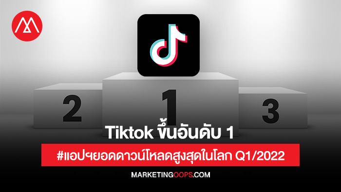 TikTok โตไม่หยุด! ขึ้นแท่นแอปฯ ที่มียอดดาวน์โหลดสูงสุดในโลก Q1/2022